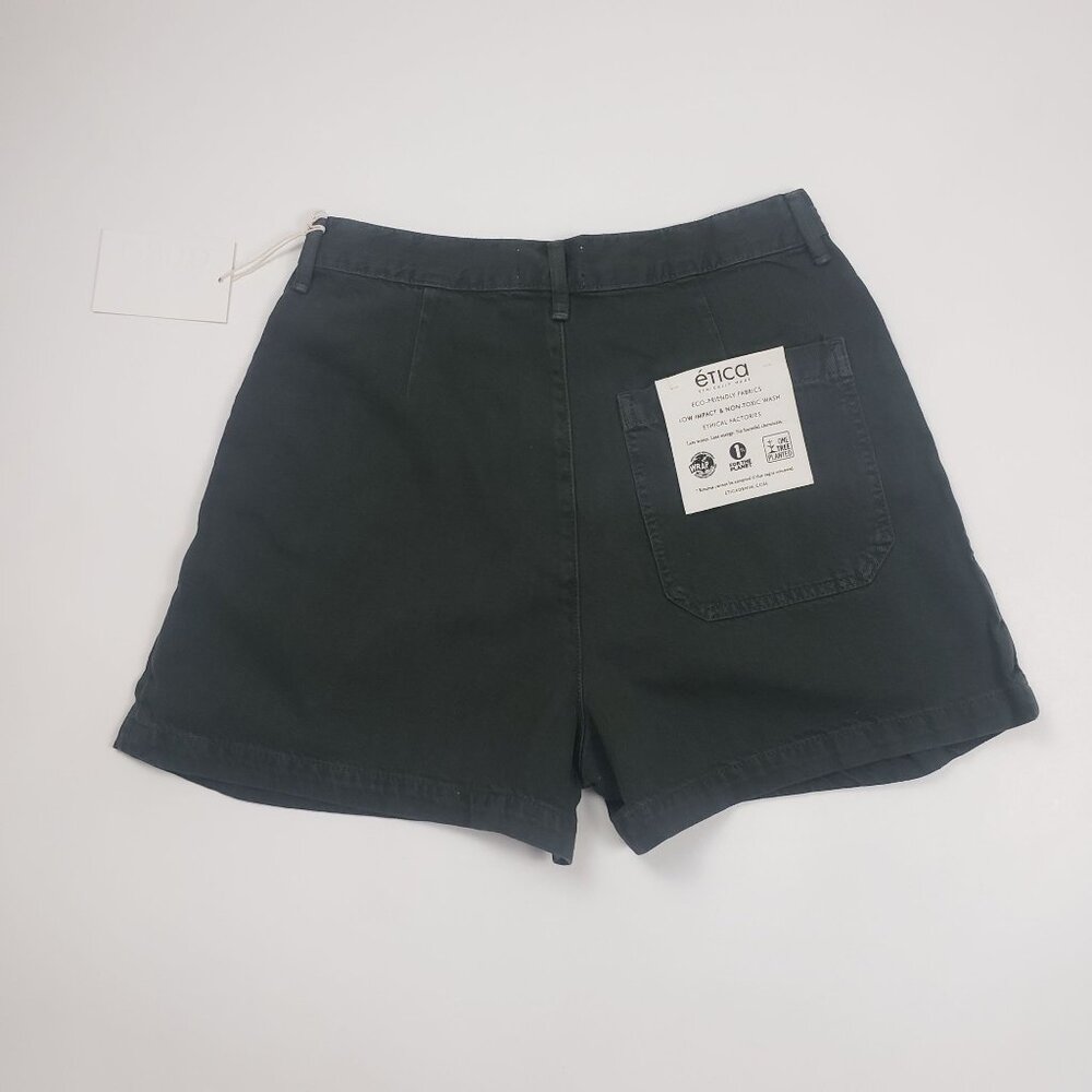 Etica Max Pleated Short Women's Size 30 Seaweed Green Eco-Friendly Cotton Blend - Picture 15 of 16